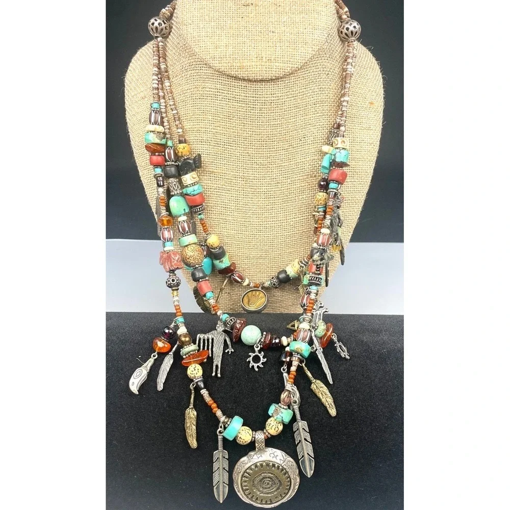Robert Shields Sterling Silver Spirit Collection 3 Strand Necklace Massive 202g